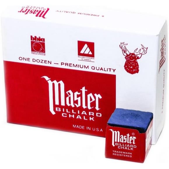 Master Billiard/Pool Cue Chalk Box, 12 Cubes - Picture 1 of 2